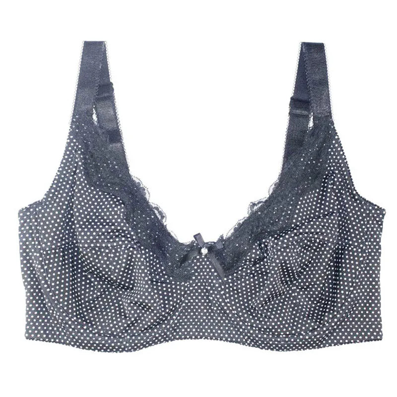 D0295 High Quality Sexy Plus Size Bra Fashion Polka Dot Women's Bra Brown/Gray/Black/36-46/C-G