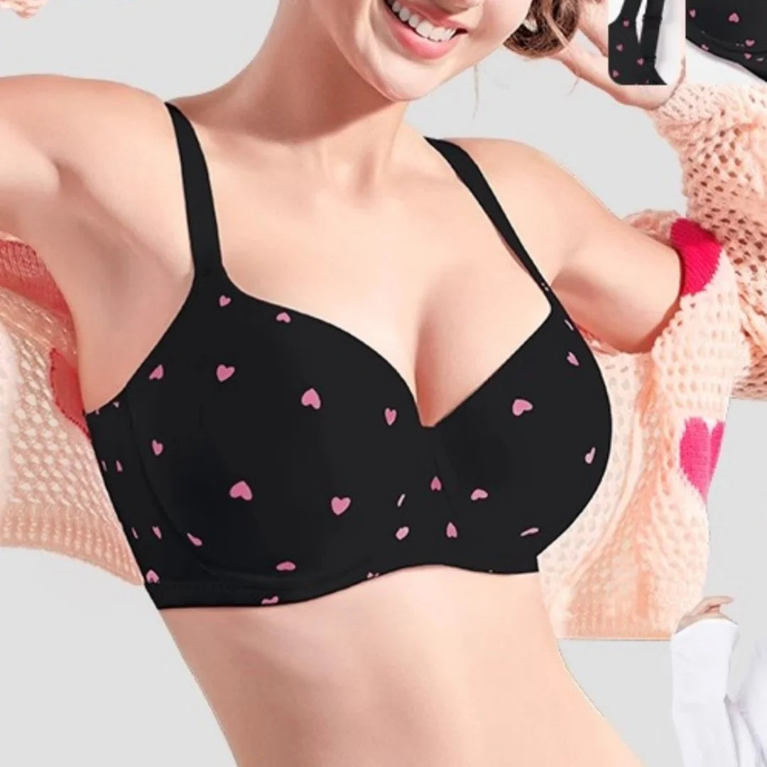 Plus size seamless bra for women large breasts sexy cleavage enhancement gathers side boobs prevents sagging adjustable thin