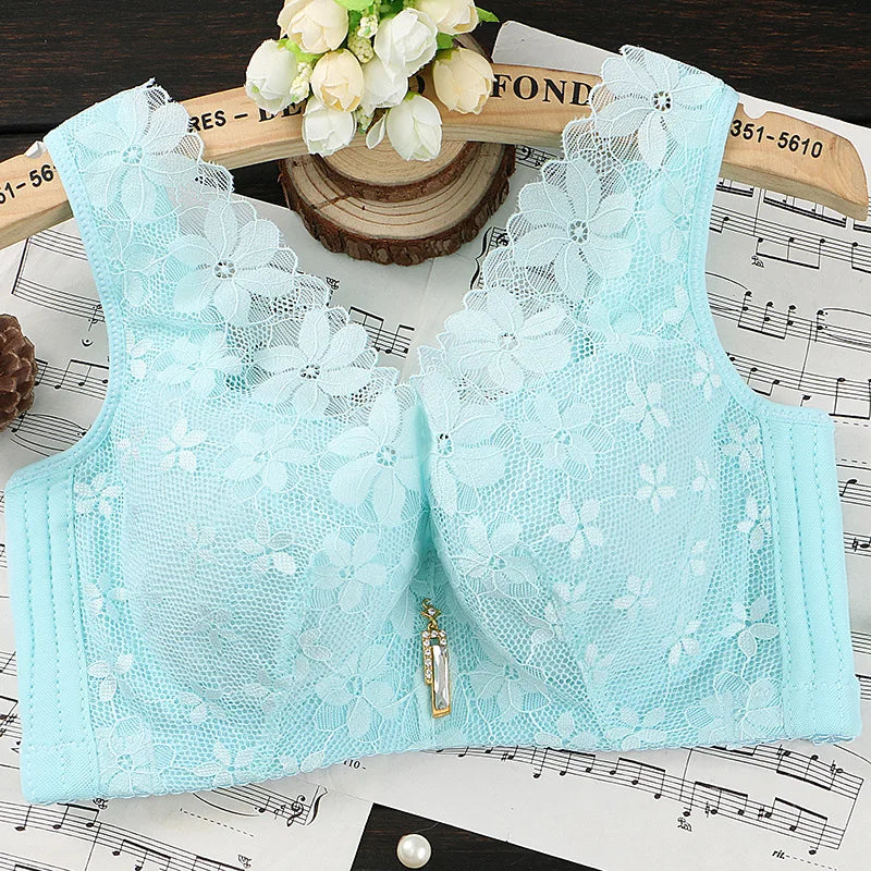 Plus Size Minimizer Bra Lace Full Cup Ultra Thin Seamless Vest Style Bralette for Large Chest Support Comfort