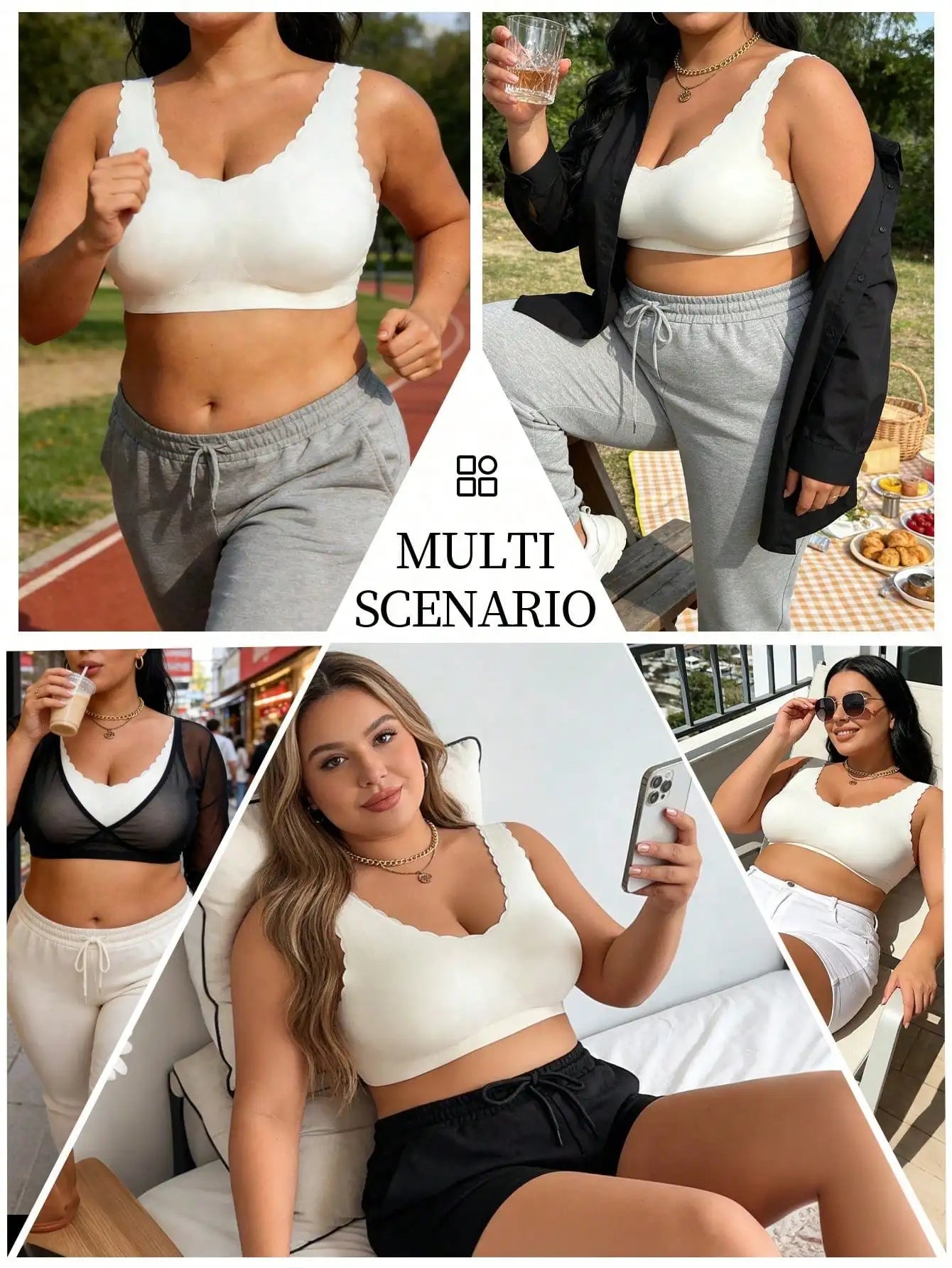 Plus Size Wireless Bra For Women Seamless Workout Tops Push Up Bra Sexy Soft Comfortable Breathable Wirefree Large Size Bra