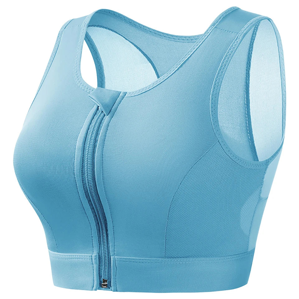 Plus Size Sports Bra Front Closure Longline Bras Padded Workout Crop Tank Top for Running Workout Gym Yoga Vest