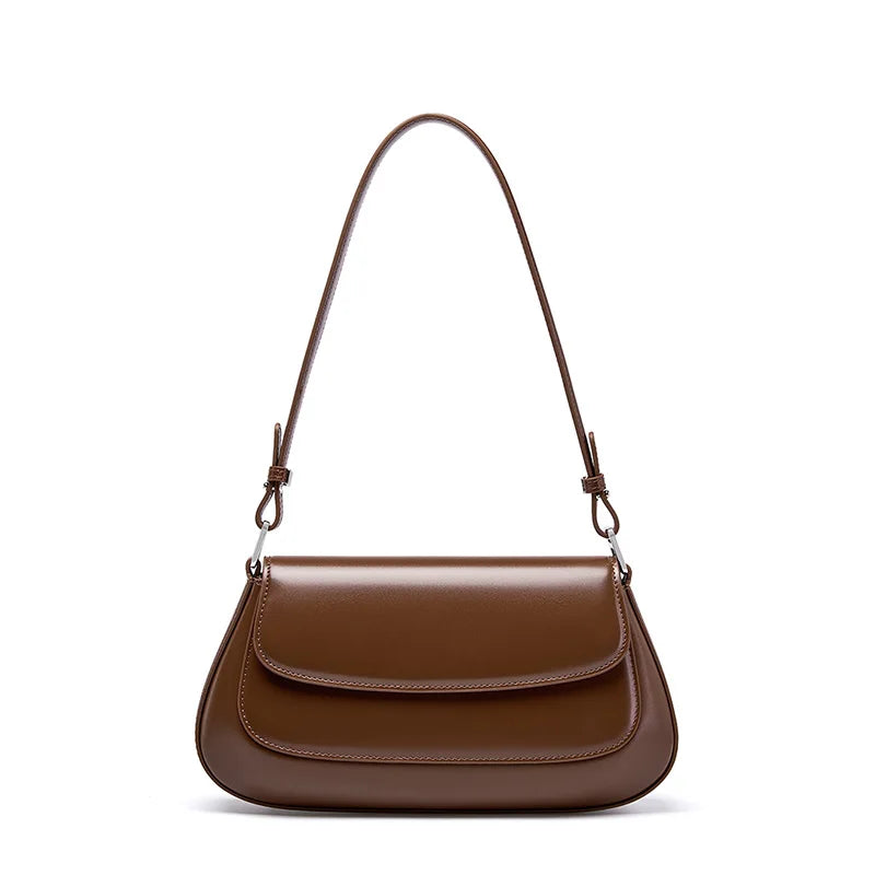 Zency Luxury Handbags Purses For Women Genuine Leather French Style Summer Ladies Shoulder Bag Underarm Crossbody Messenger