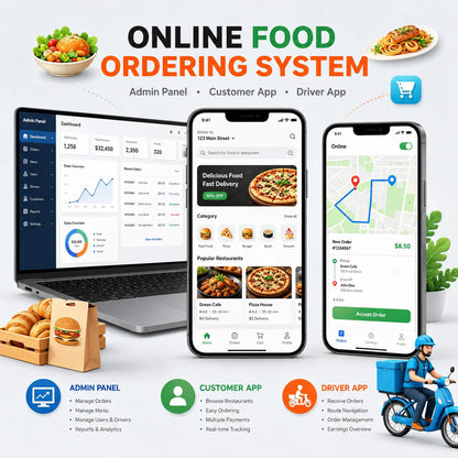 Takeout APP Software Development Solution, Supporting IOS, Android, and Web Management Backend, with Custom Brand LOGO