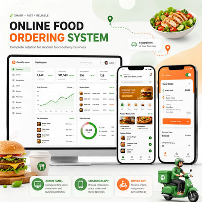 Takeout APP Software Development Solution, Supporting IOS, Android, and Web Management Backend, with Custom Brand LOGO