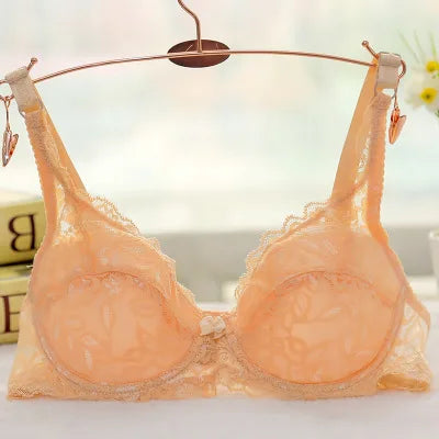 Spring summer Plus Size sexy Bra for Women Seamless Lingerie Lace Bra Ultra thin pad 32 34 36 38 40 B C big cup bra