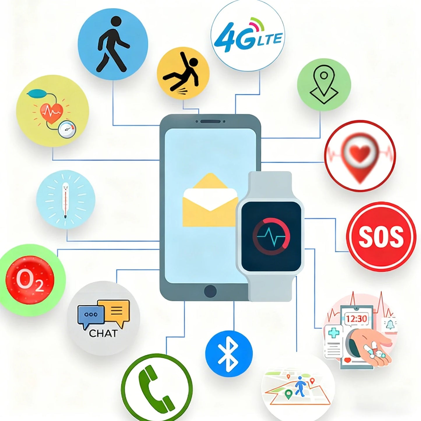 Customizable TCP AWS Architecture Cloud Server GPS Synchronous Data Management Software Services for Smartwatches PC Internet