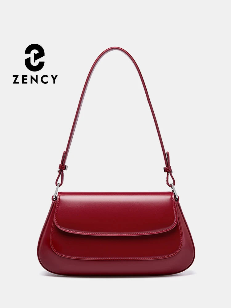 Zency Luxury Handbags Purses For Women Genuine Leather French Style Summer Ladies Shoulder Bag Underarm Crossbody Messenger