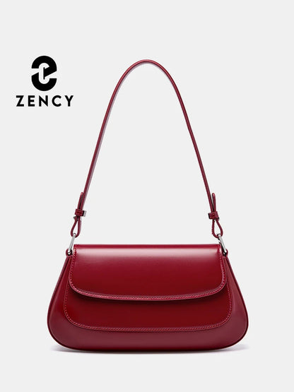 Zency Luxury Handbags Purses For Women Genuine Leather French Style Summer Ladies Shoulder Bag Underarm Crossbody Messenger