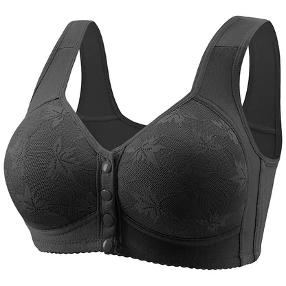 Plus Size Sports Bra Comfortable Wireless Bra with Thin Cotton Cup Breathable Supportive and Shaping Floral Print Lightly Padded