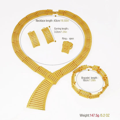 Exaggerate Statement Big Jewelry Set Dubai African Luxury 18K Gold Plated Women Jewellery Set Wedding Party Gift 2025 Trendy New
