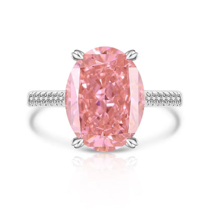 925 Sterling Silver Luxury Atmospheric Sparkle Pigeon Egg Zircon Ladies Ring Rose Gold Jewelry