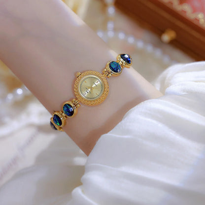 Gold Women Bracelet Watches Luxury Brand Dress Quartz Small Dial Ladies Wrist Watches Rhinestone Rose Gold Watches For Women