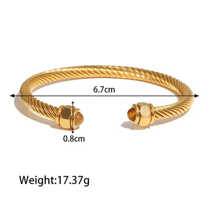 Zalman Romantic Pearl Bangles Set for Women Stainless Steel Gold Jewelry Accessories