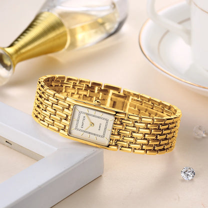 Small Gold Watches for Women - Dainty Analog Quartz Watch for Women - Ladies Watches Square Bracelet Watches for Casual Dress