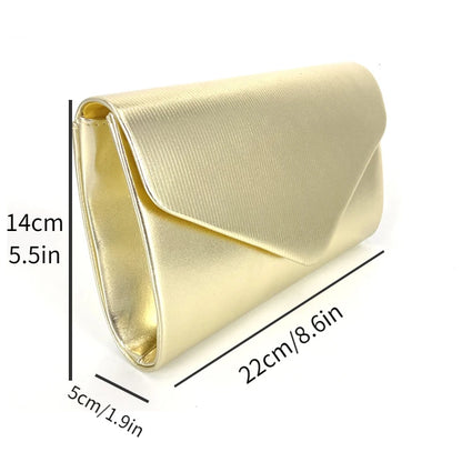 Ladies Mini Shiny Leather Envelope Purse Women Luxury Golden Chain Crossbody Bag Fashion Girls White Cell Phone Purse Wallet
