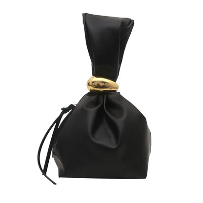 Fashion Pu Leather Women Handbags Vintage Pleated Design Ladies Small Tote Bag Elegant Evening Bags Female Bucket Dinner Purse