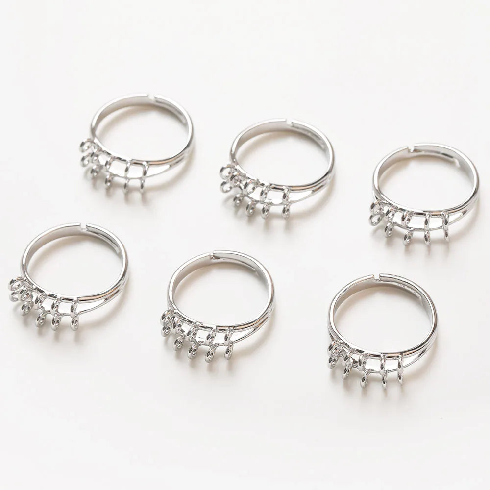 14k Gold Plated Ring Settings Jewelry Making Supplies DIY Hand Made Findings Brass Accessories