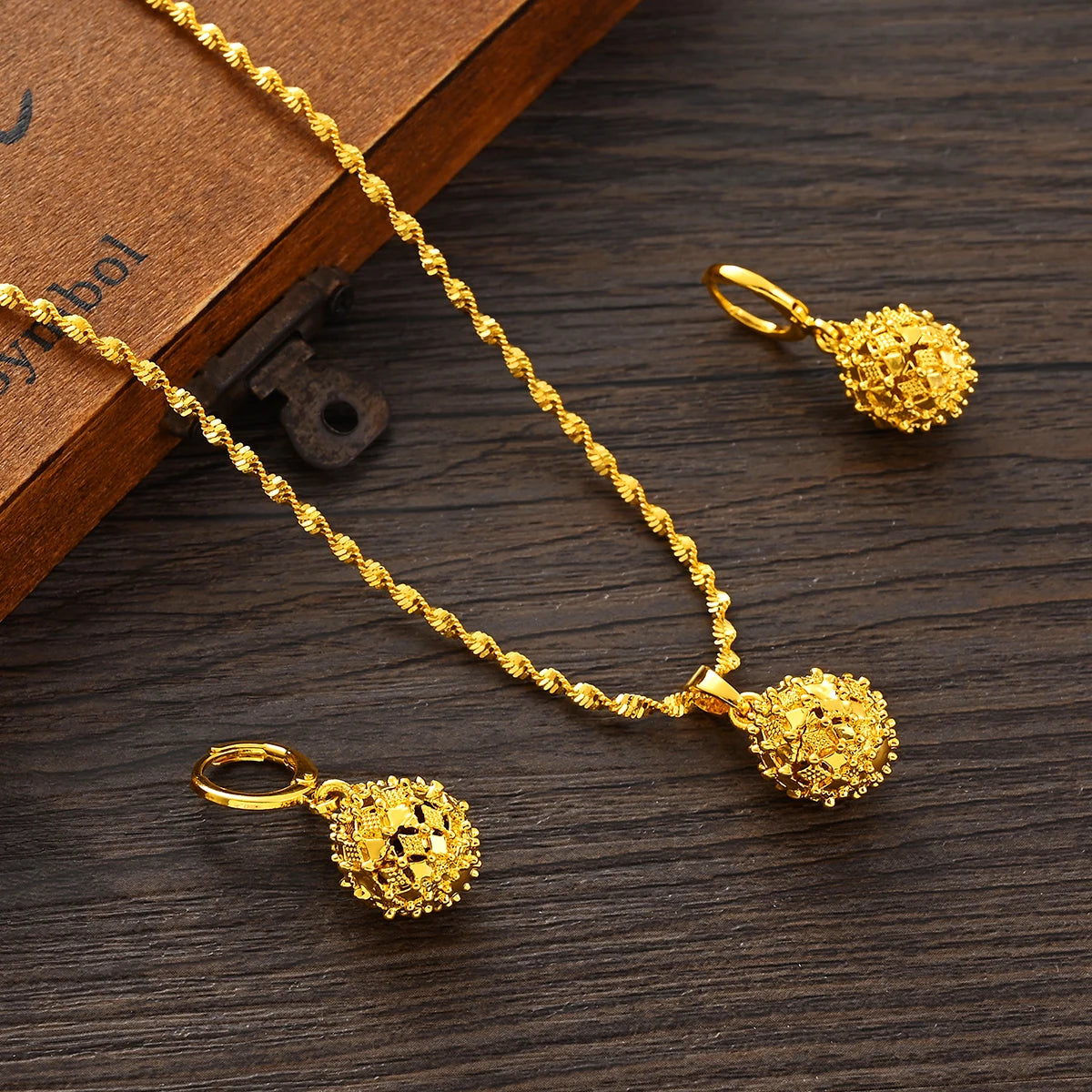 Fashion Gold Color Jewelry for Women Necklace Earrings Set Party Accessories Dubai India Africa Gift