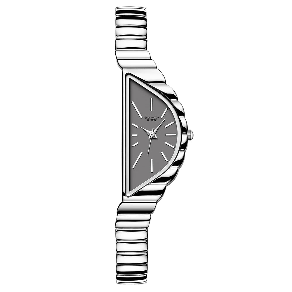 GEDI Exquisite Minimalist Light Luxury Gold Watches For Women Niche Irregular Design Artistic Quartz Woman Watch Gifts