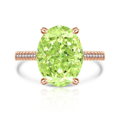 925 Sterling Silver Luxury Atmospheric Sparkle Pigeon Egg Zircon Ladies Ring Rose Gold Jewelry
