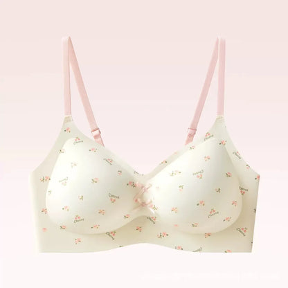 Plus Size Women Daily Bra Anti-underarm Fat Gathering Breathable Skin Friendly Wirefree Adjustable Lingerie