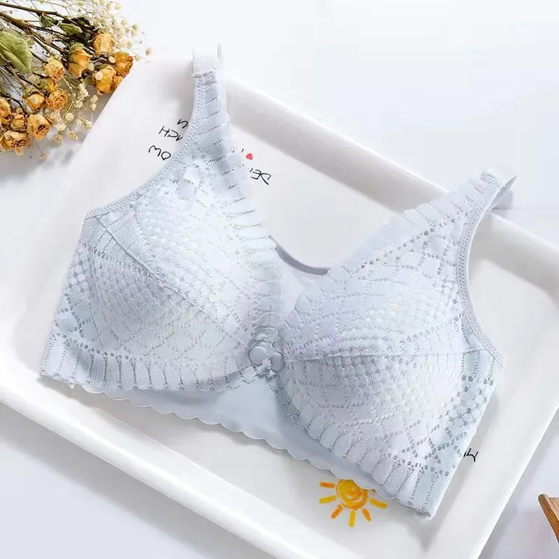 Plus Size Summer Nursing Bra - Front Open Clasp, Breathable & Lightweight Maternity Bra, Push-Up Support for Breastfeeding