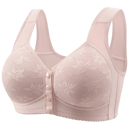 Plus Size Sports Bra Comfortable Wireless Bra with Thin Cotton Cup Breathable Supportive and Shaping Floral Print Lightly Padded