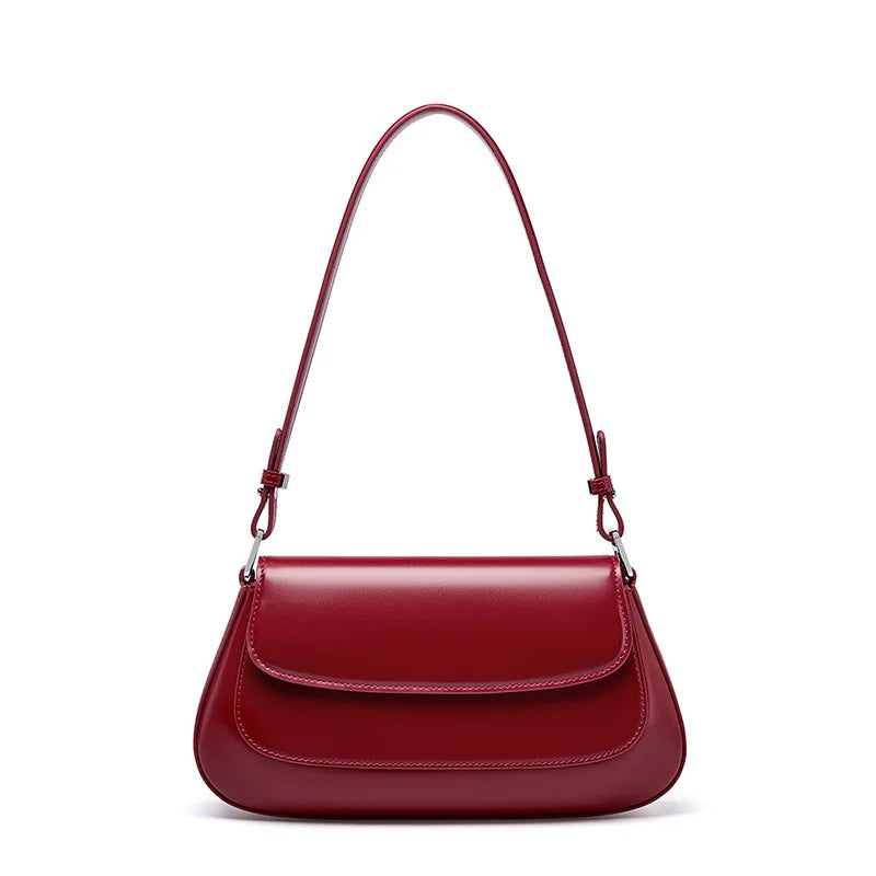 Zency Luxury Handbags Purses For Women Genuine Leather French Style Summer Ladies Shoulder Bag Underarm Crossbody Messenger