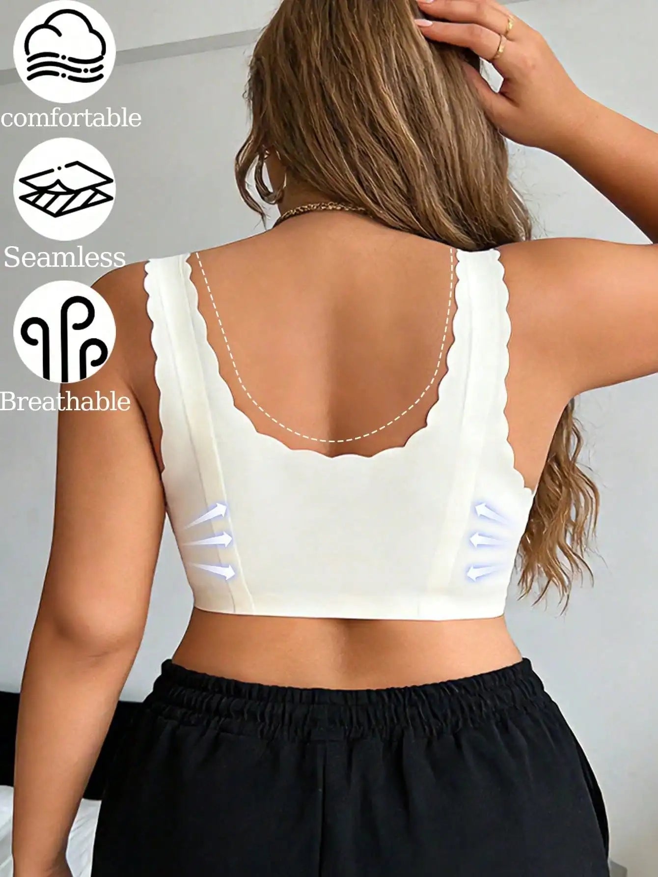 Plus Size Wireless Bra For Women Seamless Workout Tops Push Up Bra Sexy Soft Comfortable Breathable Wirefree Large Size Bra