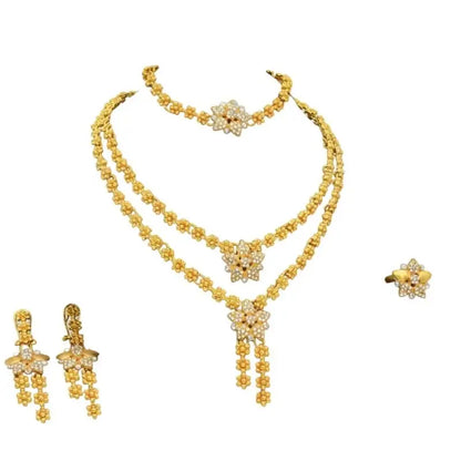 39BB Versatile Gold Color Jewelry Set Necklace and Earrings For Bridesmaids And Formal Wear Bridal Wedding