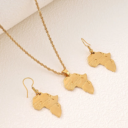 Fashion Gold Color Jewelry for Women Necklace Earrings Set Party Accessories Dubai India Africa Gift