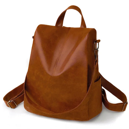 Ladies Bookbag Rucksack Women Large Capacity Backpack Purses High Quality PU Leather Female Vintage School Bags Travel Bagpack