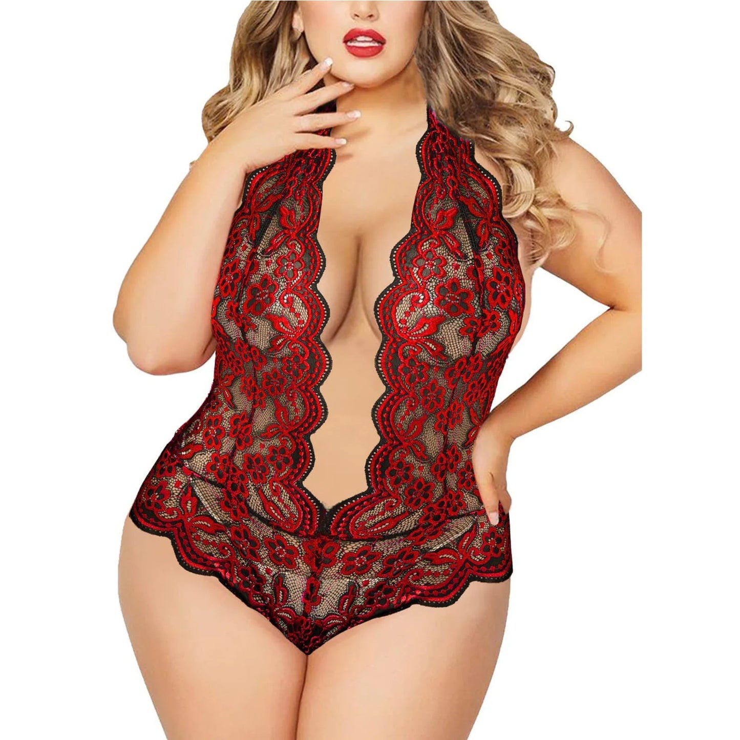 Plus Size Bra 2 Pieces Sets Sexy Lingerie Women Lace Embroidery Bra & Brief Sets Underwear Sleepwear Pajamas Exotic Set 4XL