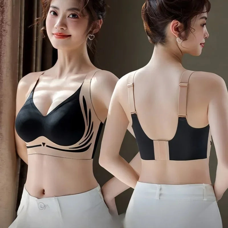 Women's Plus Size Seamless Bra Wide Adjustable Straps Bralette Anti-Sagging Comfort Soft Underwear Large Size Daily Bra M-4XL