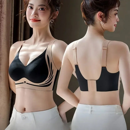 Women's Plus Size Seamless Bra Wide Adjustable Straps Bralette Anti-Sagging Comfort Soft Underwear Large Size Daily Bra M-4XL