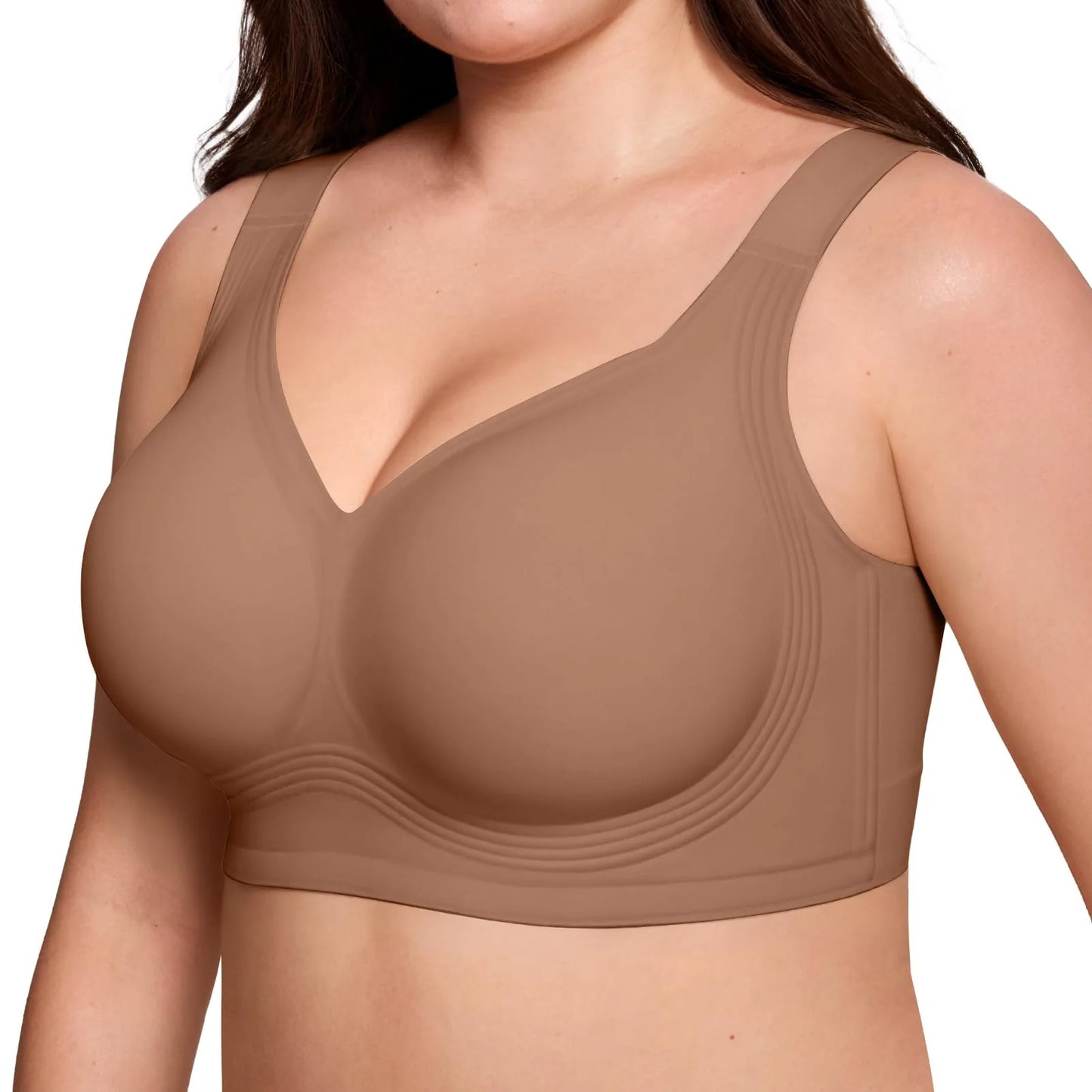 Plus Size  Push Up Jelly Bra Seamless No Underwire Bras Full Coverage Brassiere Hide Back Fat Tshirt Bras Comfort Daily Bralette