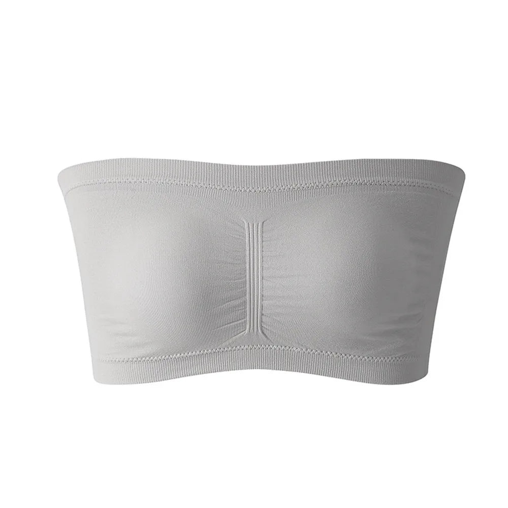 DOIAESKVE Plus Size Women's Tube Top Strapless Bra Wireless Women's Bra Big Size 5XL 6XL