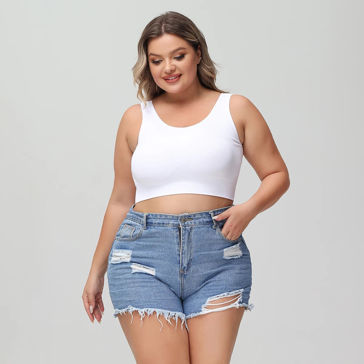 Plus-size women's bra with lift and prevention of sagging, shaping and support for side bust, comfortable without wire support.