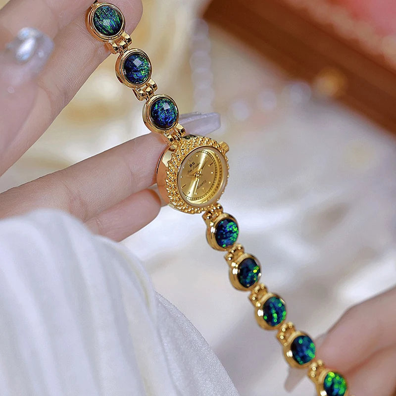 Gold Women Bracelet Watches Luxury Brand Dress Quartz Small Dial Ladies Wrist Watches Rhinestone Rose Gold Watches For Women