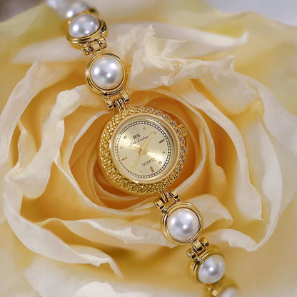 Women Bracelet Watches Luxury Brand Dress Quartz Small Dial Gold Ladies Wrist Watches Rhinestone Gold Watches For Women Dropship
