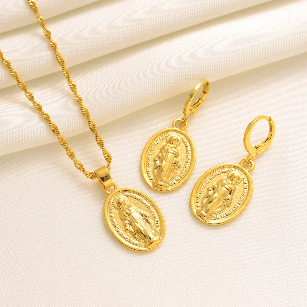 Fashion Gold Color Jewelry for Women Necklace Earrings Set Party Accessories Dubai India Africa Gift