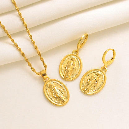 Fashion Gold Color Jewelry for Women Necklace Earrings Set Party Accessories Dubai India Africa Gift