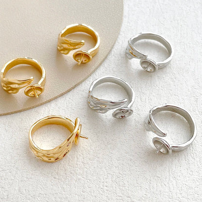 3 Pieces  Brass Plated with Genuine Gold  Baroque  Irregular  Ring Holder  DIY Makes Fashionable Jewelry Accessories Materials