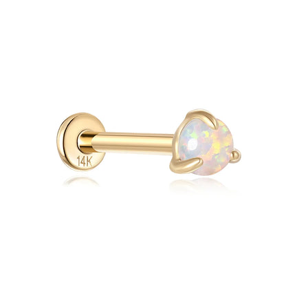 AIDE Single 1piece 14K Solid Gold Jewelry Stud Earring For Women Simple Mini Puncture Earrings Yellow Gold Jewelry Birthday Gift