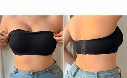 Plus Size Wireless Strapless Bra - No-Slip Bandeau with Support