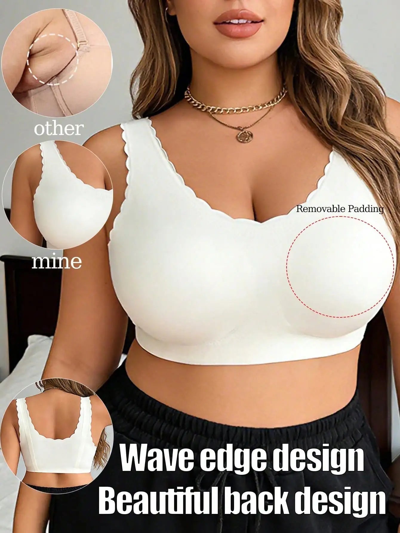 Plus Size Wireless Bra For Women Seamless Workout Tops Push Up Bra Sexy Soft Comfortable Breathable Wirefree Large Size Bra