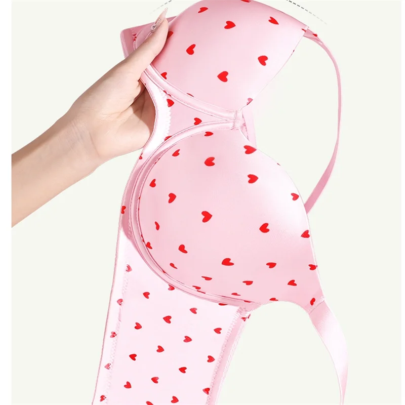 Plus size seamless bra for women large breasts sexy cleavage enhancement gathers side boobs prevents sagging adjustable thin
