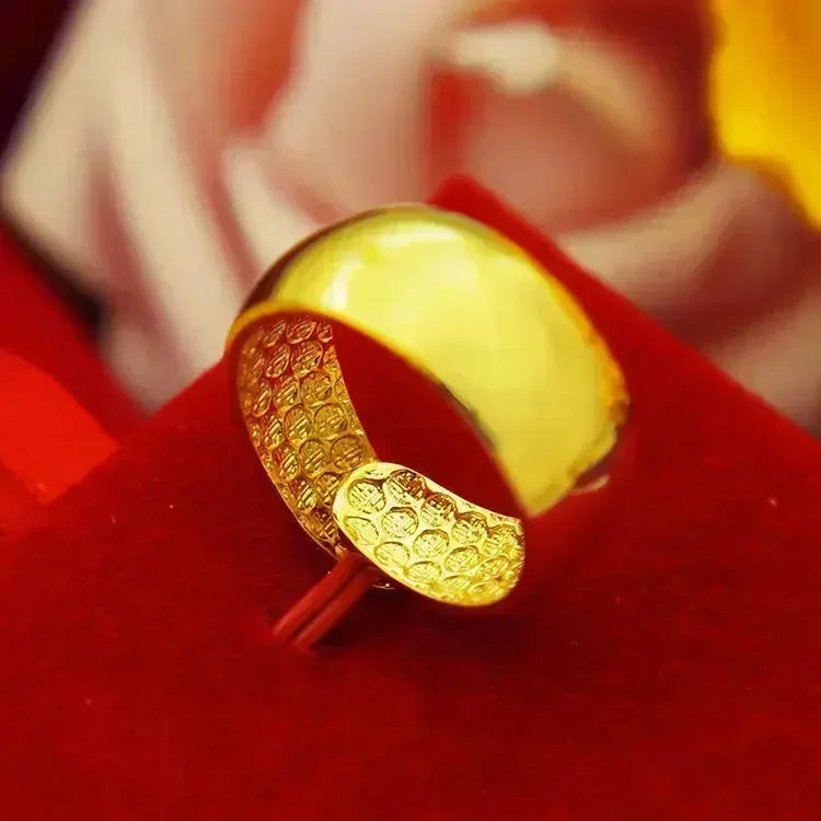 Pure gold ring same style mens AU999 real   24K agate Pixiu God of Wealth adjustable  inlaid jade jewelry