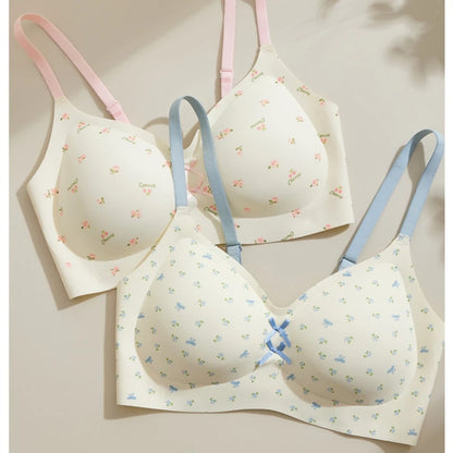 Plus Size Women Daily Bra Anti-underarm Fat Gathering Breathable Skin Friendly Wirefree Adjustable Lingerie