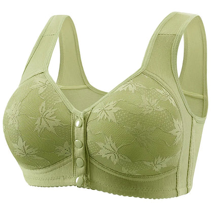 Plus Size Sports Bra Comfortable Wireless Bra with Thin Cotton Cup Breathable Supportive and Shaping Floral Print Lightly Padded